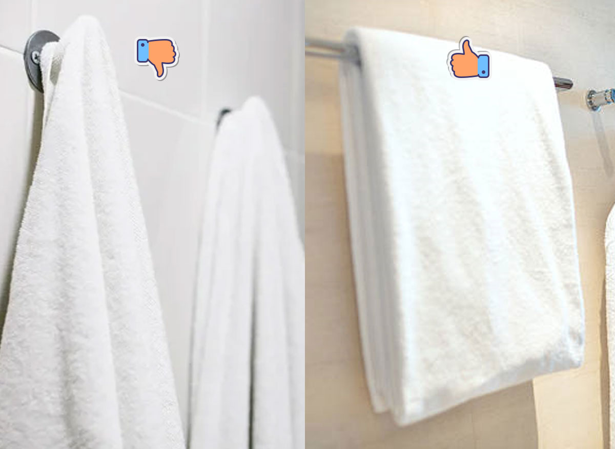 Type of towel hangers for towel reuse program.